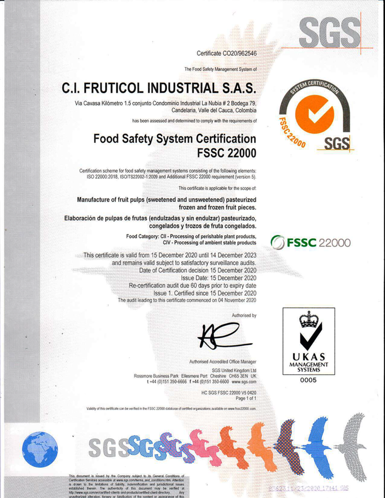 IMAGEN CERTIFICACIÓN FSSC 22000